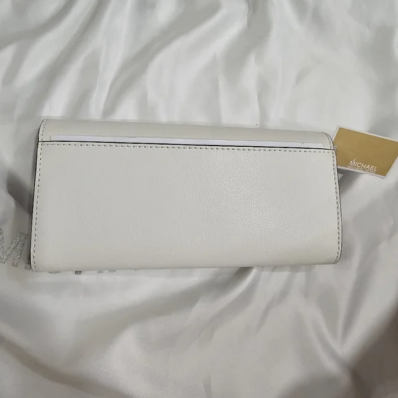 🤍NEW Bundle Michael Kors Eden MD Bucket Bag & Jet Set Travel Wallet Optic White - Picture 11 of 13